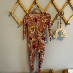 Posh Peanut Floral One Piece in Rose and White